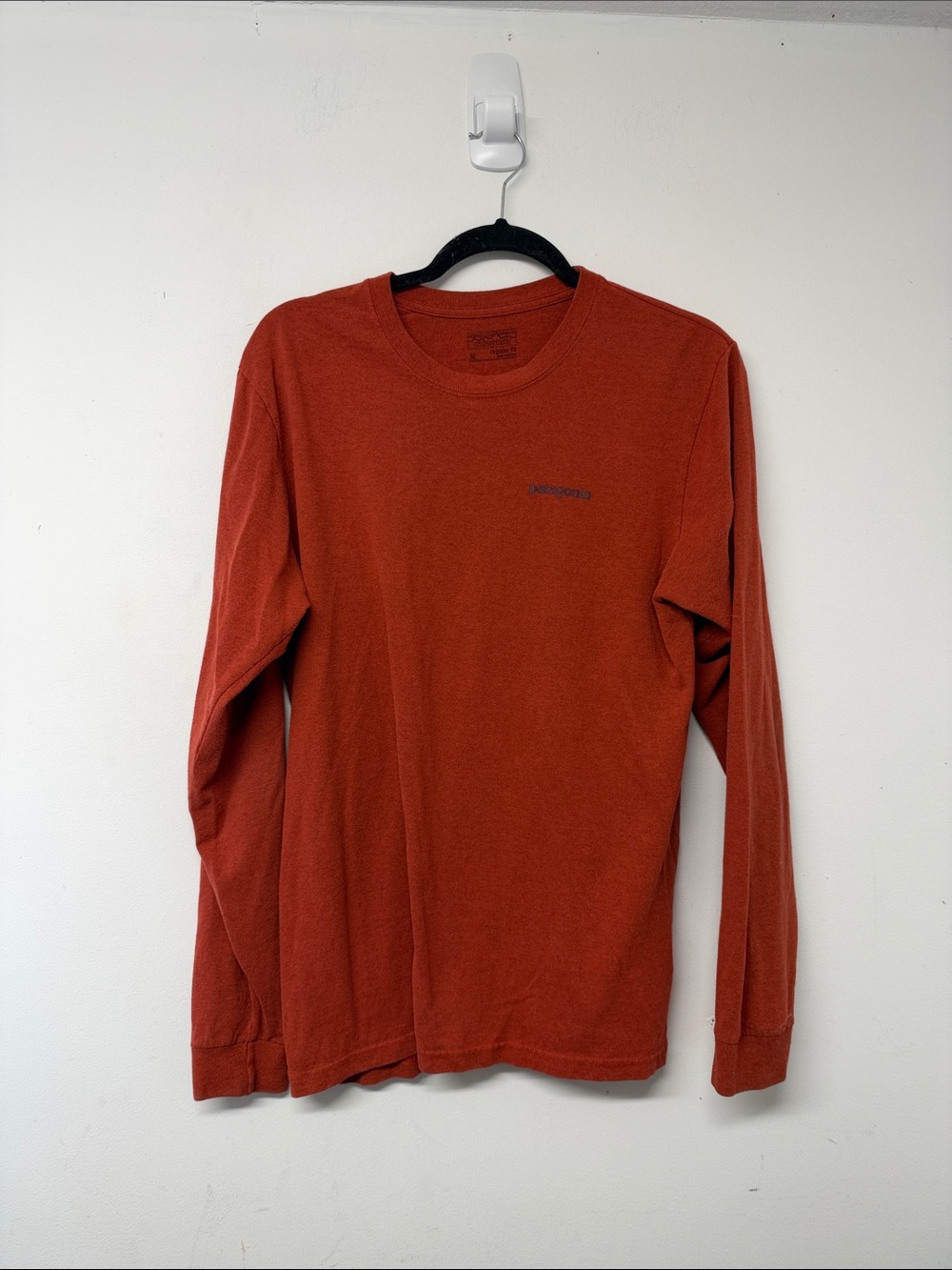 Patagonia Long-Sleeve Crew Tee in Rust Orange